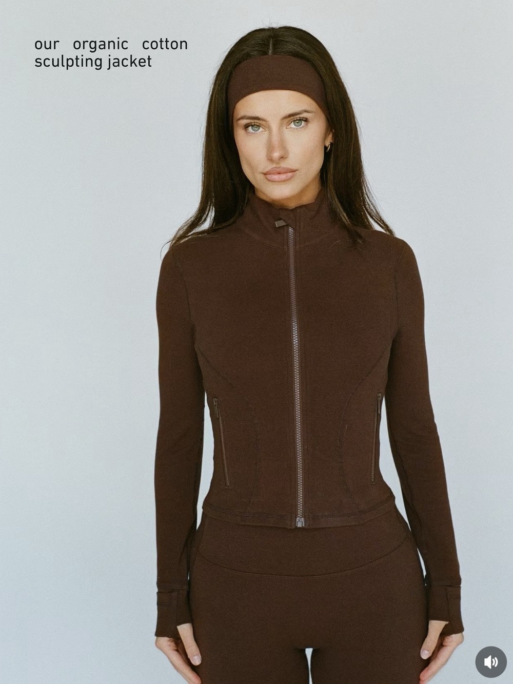 LAYERE Organic Cotton Full Zip Jacket Chocolate Brown XXS